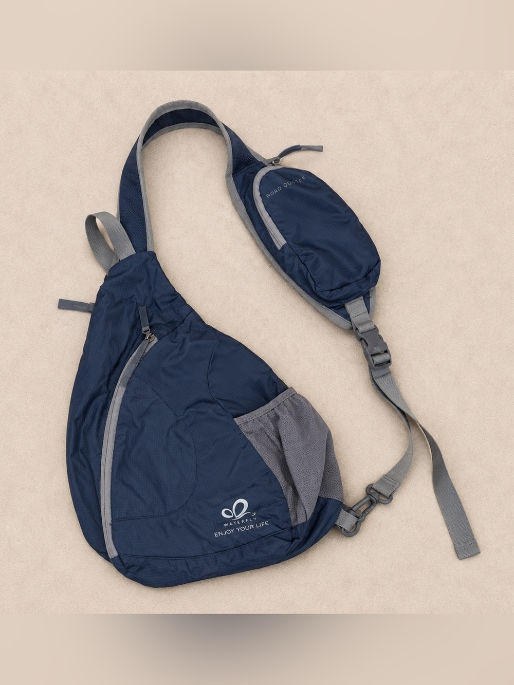 Waterfly Navy Sling Backpack | Lightweight Travel Crossbody Bag